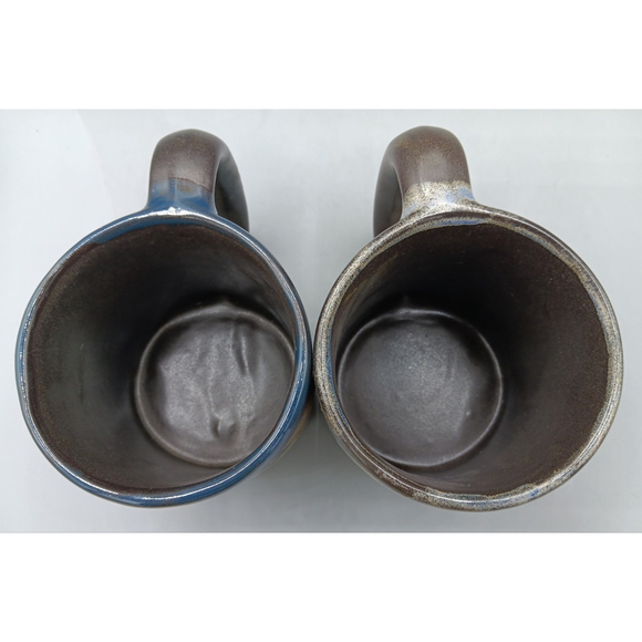 Vintage MARA Mexican Pottery Stoneware Ski Snowboard Winter Mugs Artist Signed - Picture 6 of 10